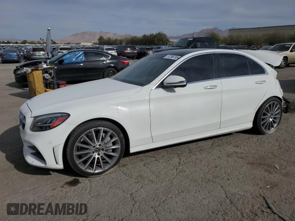 2019 Mercedes-Benz C 300 z VIN WDDWF8DB3KR501438, wystawiony jako Copart lot #51296765 z przebiegiem 50 710 mil mil oraz Szkoda całkowita • Salvage title. Historia ofert i sprzedaży dostępna na DreamBid. Obrazek 1.