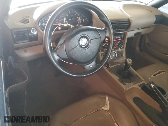 2000 BMW Z3 2.5 with VIN 4USCH9347YLF88222, listed as a Copart auction lot 59898395 with 125,123 mi miles and Clean title. Bid and sale history available at DreamBid. Image 8.