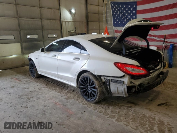 2015 Mercedes-Benz CLS-Class CLS 550 with VIN WDDLJ9BB0FA153239, listed as a Copart auction lot 86365874 with 84,081 mi miles and Salvage Title. Bid and sale history available at carsss.com. Image 2.