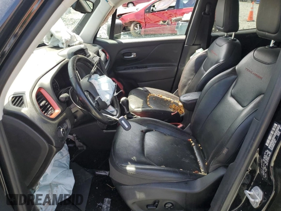 2018 Jeep Renegade Trailhawk with VIN ZACCJBCB0JPH15701, listed as a Copart auction lot 57450485 with Not provided miles and Salvage title. Bid and sale history available at DreamBid. Image 7.