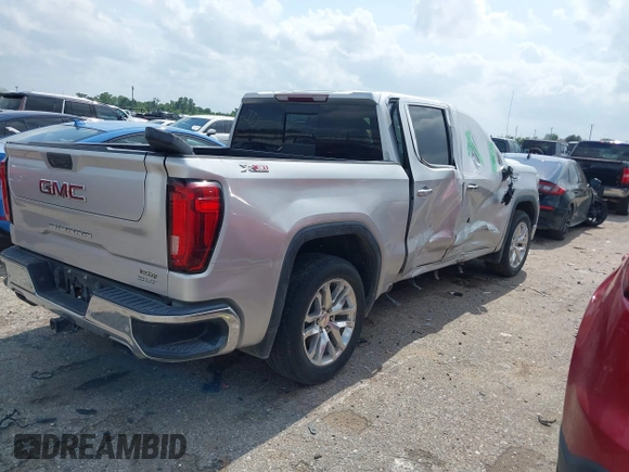 2020 GMC Sierra 1500 SLT z VIN 3GTU9DED9LG299417, wystawiony jako IAAI lot #42168562 z przebiegiem Nie podano mil oraz . Historia ofert i sprzedaży dostępna na DreamBid. Obrazek 4.