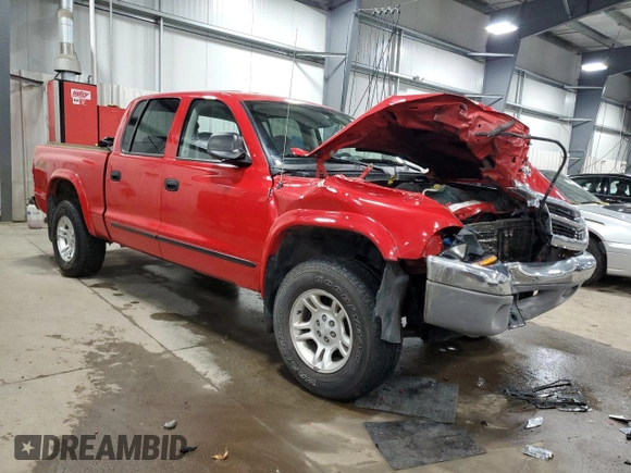 2004 Dodge Dakota SLT with VIN 1D7HG48N04S580548, listed as a Copart auction lot 82242294 with 146,500 mi miles and Salvage Title. Bid and sale history available at DreamBid. Image 4.
