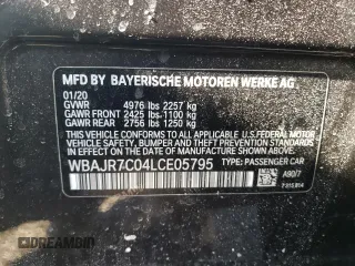 2020 BMW 5 Series 530i xDrive z VIN WBAJR7C04LCE05795, wystawiony jako Copart lot #45848475 z przebiegiem Nie podano mil oraz Szkoda całkowita • Salvage title. Historia ofert i sprzedaży dostępna na DreamBid. Obrazek 14.