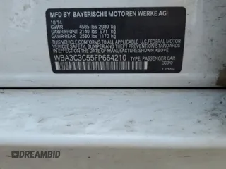 2015 BMW 3 Series 320i xDrive с VIN WBA3C3C55FP664210, выставлен на аукционе Copart как лот 64641294 с пробегом 92 573 миль миль и Списание • Salvage title. История ставок и продаж доступна на DreamBid. Изображение 12.