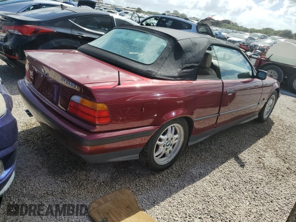 1995 BMW 3 Series 325iC with VIN WBABJ6324SJD43557, listed as a Copart auction lot 74568624 with 0 mi miles and Salvage Title. Bid and sale history available at carsss.com. Image 3.