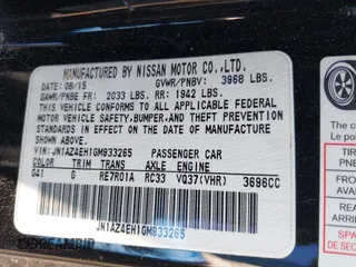 2016 Nissan 370Z with VIN JN1AZ4EH1GM933265, listed as a IAAI auction lot 41831484 with 98,193 mi miles. Bid and sale history available at carsss.com. Image 9.