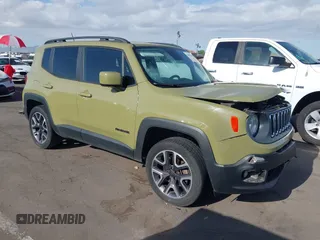 2015 Jeep Renegade Latitude with VIN ZACCJBBT7FPB35993, listed as a IAAI auction lot 42055165 with 65,413 mi miles. Bid and sale history available at carsss.com. Image 1.