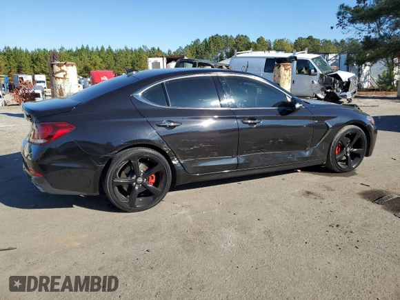 2019 Genesis G70 Advanced with VIN KMTG44LAXKU030439, listed as a Copart auction lot 83180314 with 103,834 mi miles and Salvage title. Bid and sale history available at DreamBid. Image 3.