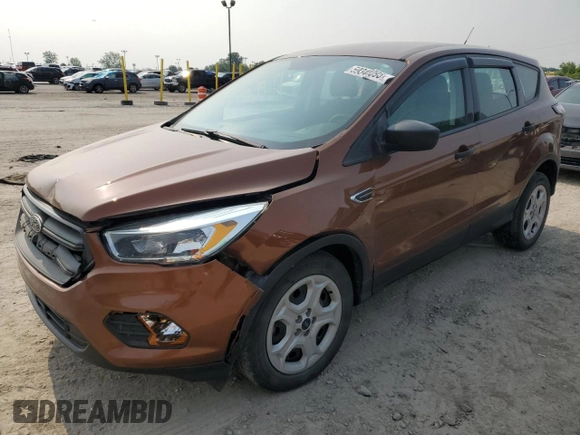 2017 Ford Escape S with VIN 1FMCU0F78HUC46672, listed as a Copart auction lot 59348095 with 96,481 mi miles and Salvage title. Bid and sale history available at DreamBid. Image 1.