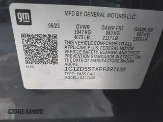 2023 Chevrolet Malibu LT with VIN 1G1ZD5STXPF227132, listed as a IAAI auction lot 41992971 with 62,236 mi miles and . Bid and sale history available at DreamBid. Image 8.