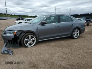 2014 Volkswagen Passat SE with VIN 1VWBS7A39EC091650, listed as a Copart auction lot 59628805 with 105,598 mi miles and Salvage title. Bid and sale history available at DreamBid. Image 1.