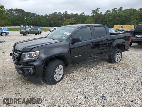 2021 Chevrolet Colorado 2WD LT z VIN 1GCGSCEN0M1147174, wystawiony jako Copart lot #55946875 z przebiegiem 61 430 mil mil oraz Szkoda całkowita • Salvage title. Historia ofert i sprzedaży dostępna na DreamBid. Obrazek 1.