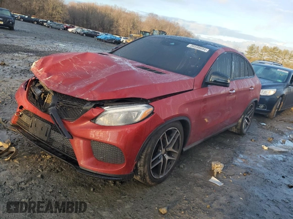 2016 Mercedes-Benz GLE 450 AMG with VIN 4JGED6EB3GA021464, listed as a Copart auction lot 86598694 with 80,910 mi miles and Salvage title. Bid and sale history available at DreamBid. Image 1.