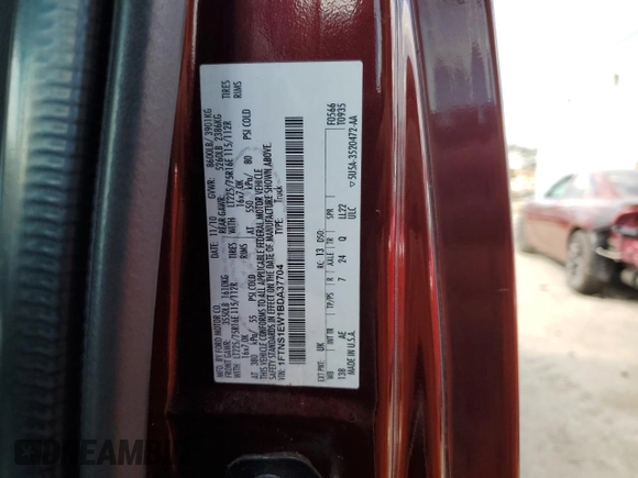 2011 Ford Econoline Cargo Commercial with VIN 1FTNS1EW1BDA37704, listed as a Copart auction lot 72508044 with 268,917 mi miles and Salvage Title. Bid and sale history available at carsss.com. Image 13.