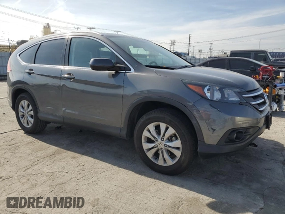 2014 Honda CR-V EX-L with VIN 2HKRM3H74EH555204, listed as a Copart auction lot 45809815 with 75,424 mi miles and Salvage Title. Bid and sale history available at DreamBid. Image 4.