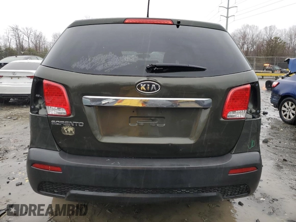 2011 Kia Sorento LX with VIN 5XYKT3A13BG112197, listed as a Copart auction lot 47756195 with 214,323 mi miles and Salvage Title. Bid and sale history available at carsss.com. Image 6.