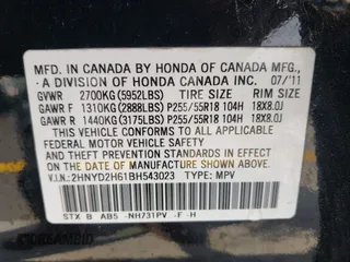 2011 Acura MDX Technology z VIN 2HNYD2H61BH543023, wystawiony jako IAAI lot #42265971 z przebiegiem 199 415 mil mil oraz . Historia ofert i sprzedaży dostępna na DreamBid. Obrazek 9.