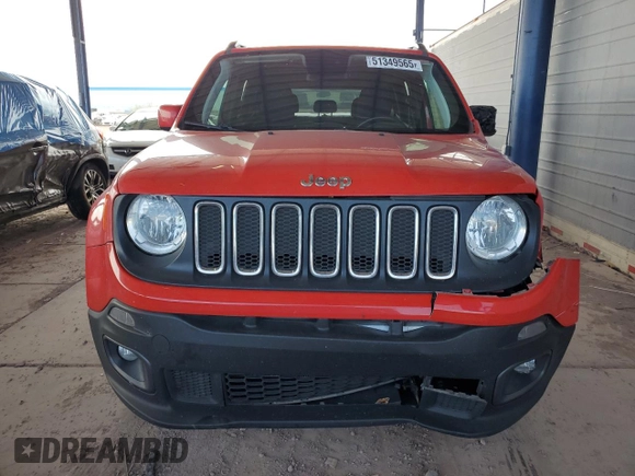 2018 Jeep Renegade Altitude with VIN ZACCJBBB9JPH96697, listed as a Copart auction lot 51349565 with 61,378 mi miles and Salvage title. Bid and sale history available at DreamBid. Image 5.