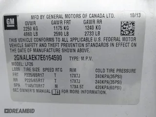 2014 Chevrolet Equinox LS with VIN 2GNALAEK7E6164590, listed as a IAAI auction lot 42042273 with 105,395 mi miles. Bid and sale history available at carsss.com. Image 9.