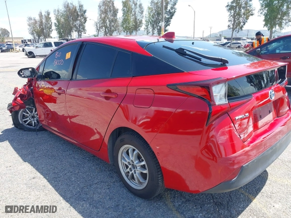 2020 Toyota Prius L Eco with VIN JTDKARFU0L3109596, listed as a IAAI auction lot 41950366 with 1 mi miles. Bid and sale history available at carsss.com. Image 3.