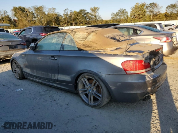 2013 BMW 1 Series 135i with VIN WBAUN7C56DVM27658, listed as a Copart auction lot 75340724 with 0 mi miles and Salvage Title. Bid and sale history available at carsss.com. Image 2.
