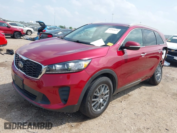 2019 Kia Sorento LX with VIN 5XYPG4A3XKG527468, listed as a IAAI auction lot 41904631 with 93,525 mi miles. Bid and sale history available at carsss.com. Image 2.
