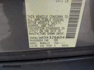 2015 Nissan Altima 2.5 S with VIN 1N4AL3AP2FN326604, listed as a IAAI auction lot 41838599 with 62,394 mi miles. Bid and sale history available at carsss.com. Image 9.