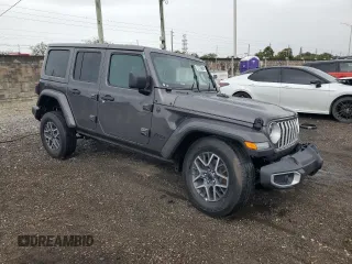 2025 Jeep Wrangler Sahara with VIN 1C4PJXEN9SW505768, listed as a Copart auction lot 88961125 with 1,806 mi miles and Clean Title. Bid and sale history available at DreamBid. Image 4.