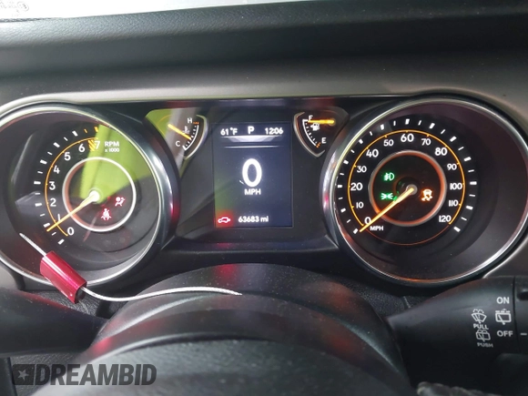 2020 Jeep Wrangler Unlimited Sport S with VIN 1C4HJXDG9LW229715, listed as a IAAI auction lot 42203008 with 63,683 mi miles and . Bid and sale history available at DreamBid. Image 7.