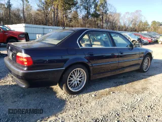 2001 BMW 7 Series 740iL with VIN WBAGH83491DP32753, listed as a Copart auction lot 41505025 with 0 mi miles and Clean Title. Bid and sale history available at carsss.com. Image 3.