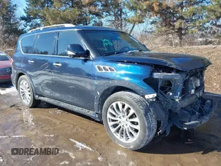 2017 Infiniti QX80 with VIN JN8AZ2ND2H9830413, listed as a IAAI auction lot 41635528 with 106,970 mi miles. Bid and sale history available at carsss.com. Image 1.