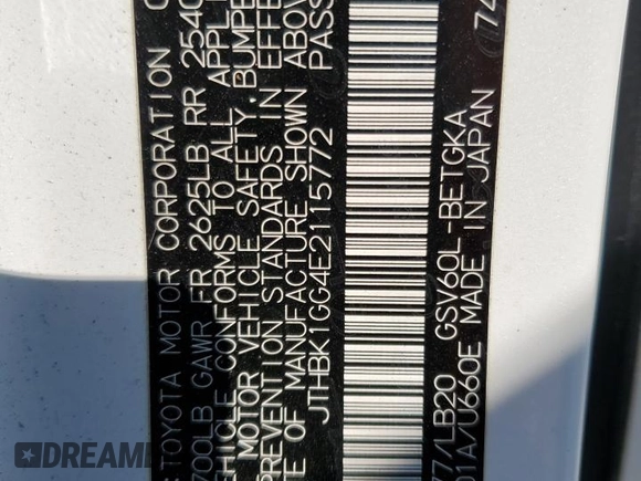 2014 Lexus ES 330 z VIN JTHBK1GG4E2115772, wystawiony jako Copart lot #49188045 z przebiegiem 94 584 mil mil oraz Szkoda całkowita • Salvage title. Historia ofert i sprzedaży dostępna na DreamBid. Obrazek 14.