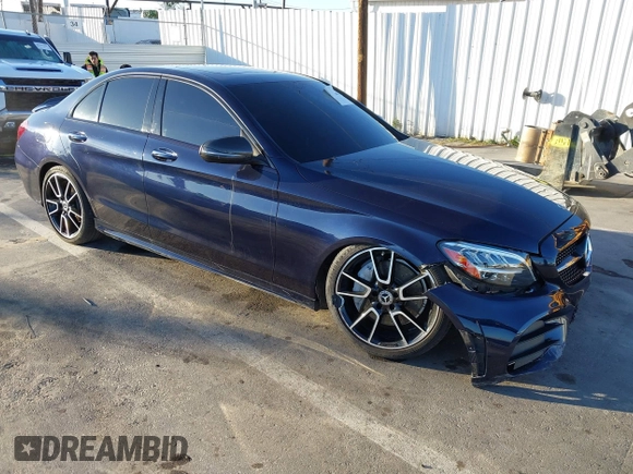 2020 Mercedes-Benz C 300 with VIN W1KWF8DB0LR566247, listed as a IAAI auction lot 40935203 with 29,543 mi miles and . Bid and sale history available at carsss.com. Image 1.