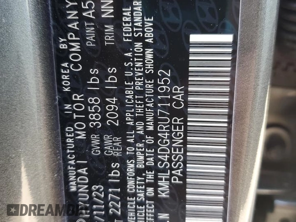 2024 Hyundai Elantra SEL with VIN KMHLS4DG4RU711952, listed as a Copart auction lot 75515304 with 7,411 mi miles and Salvage Title. Bid and sale history available at carsss.com. Image 12.