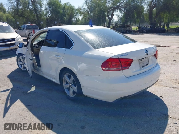 2012 Volkswagen Passat SE with VIN 1VWBP7A3XCC109832, listed as a IAAI auction lot 41657750 with 192,653 mi miles. Bid and sale history available at carsss.com. Image 3.