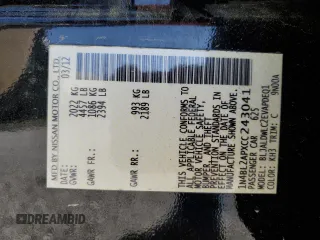 2012 Nissan Altima SR with VIN 1N4BL2APXCC243041, listed as a Copart auction lot 52371725 with 142,365 mi miles and Salvage Title. Bid and sale history available at DreamBid. Image 12.
