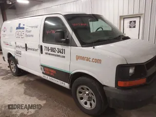 2012 Chevrolet Express Cargo Van with VIN 1GCSGAFX6C1167511, listed as a IAAI auction lot 42038681 with 281,334 mi miles. Bid and sale history available at carsss.com. Image 1.