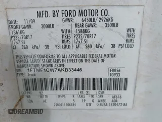 2010 Ford F-150 XL with VIN 1FTMF1CW7AKB33446, listed as a IAAI auction lot 42113484 with 317,762 mi miles and . Bid and sale history available at DreamBid. Image 9.