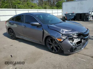 2019 Honda Civic Sport with VIN 19XFC2F83KE051352, listed as a Copart auction lot 59097335 with 97,732 mi miles and Salvage title. Bid and sale history available at DreamBid. Image 4.
