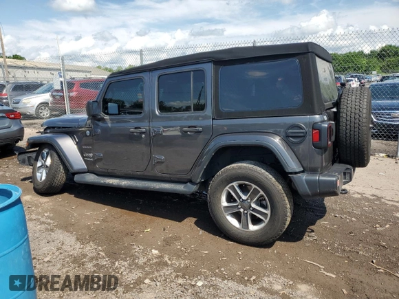 2022 Jeep Wrangler Unlimited Sahara with VIN 1C4HJXENXNW244773, listed as a Copart auction lot 59694095 with 21,871 mi miles and Salvage title. Bid and sale history available at DreamBid. Image 2.