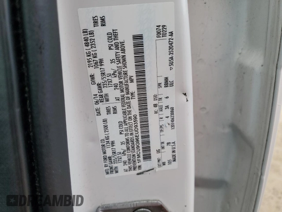 2014 Ford Escape SE z VIN 1FMCU9G96EUD93590, wystawiony jako Copart lot #57810015 z przebiegiem 146 919 mil mil oraz Czysty tytuł • Clean title. Historia ofert i sprzedaży dostępna na DreamBid. Obrazek 13.