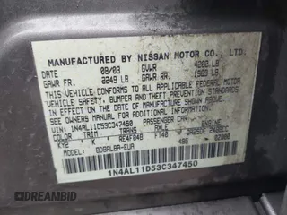 2003 Nissan Altima S z VIN 1N4AL11D53C347450, wystawiony jako IAAI lot #41523818 z przebiegiem 75 885 mil mil oraz . Historia ofert i sprzedaży dostępna na DreamBid. Obrazek 9.