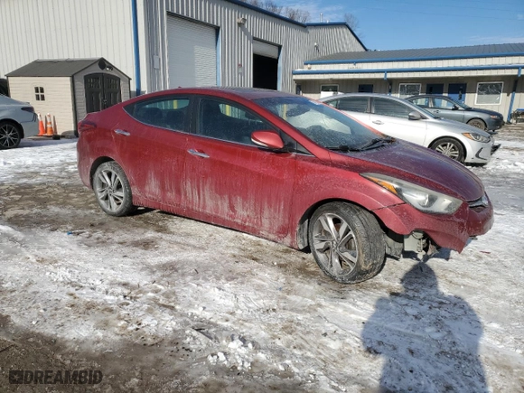 2014 Hyundai Elantra Limited with VIN 5NPDH4AE8EH502194, listed as a Copart auction lot 89199645 with 148,366 mi miles and Salvage Title. Bid and sale history available at carsss.com. Image 4.