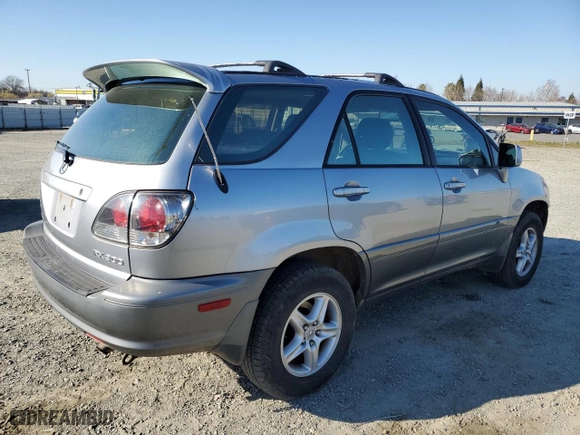 2001 Lexus RX 300 with VIN JTJHF10U110203634, listed as a Copart auction lot 42442595 with 201,214 mi miles and Salvage Title. Bid and sale history available at carsss.com. Image 3.