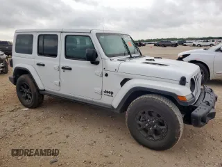 2018 Jeep Wrangler Unlimited Sahara with VIN 1C4HJXEG6JW294419, listed as a Copart auction lot 64219385 with Not provided miles and Salvage title. Bid and sale history available at DreamBid. Image 4.