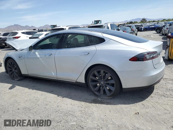 2014 Tesla Model S 60 with VIN 5YJSA1H11EFP49407, listed as a Copart auction lot 52215955 with 109,827 mi miles and Salvage Title. Bid and sale history available at DreamBid. Image 2.