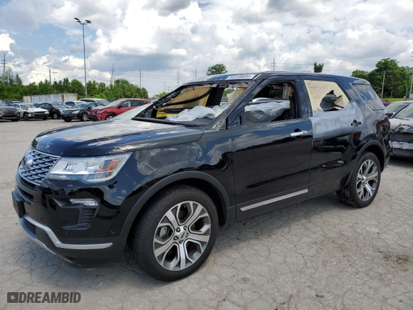 2018 Ford Explorer Platinum with VIN 1FM5K8HT6JGC48688, listed as a Copart auction lot 54159084 with 33,612 mi miles and Salvage Title. Bid and sale history available at carsss.com. Image 1.