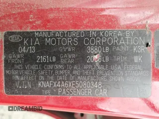 2014 Kia Forte LX with VIN KNAFX4A6XE5080348, listed as a Copart auction lot 47750315 with 84,822 mi miles and Clean Title. Bid and sale history available at carsss.com. Image 12.