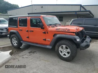 2018 Jeep Wrangler Unlimited Sport with VIN 1C4HJXDG5JW273904, listed as a Copart auction lot 66442065 with 92,977 mi miles and Salvage title. Bid and sale history available at DreamBid. Image 4.