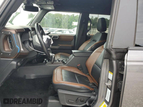 2021 Ford Bronco with VIN 1FMEE5DP2MLA87301, listed as a Copart auction lot 60791335 with 37,296 mi miles and Salvage title. Bid and sale history available at DreamBid. Image 7.